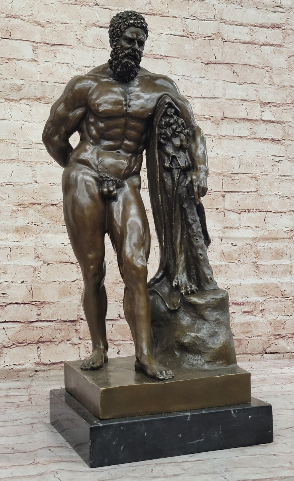 Collector`s Edition: Signed Glycon Hercules - Bronze Sculpture Figurine