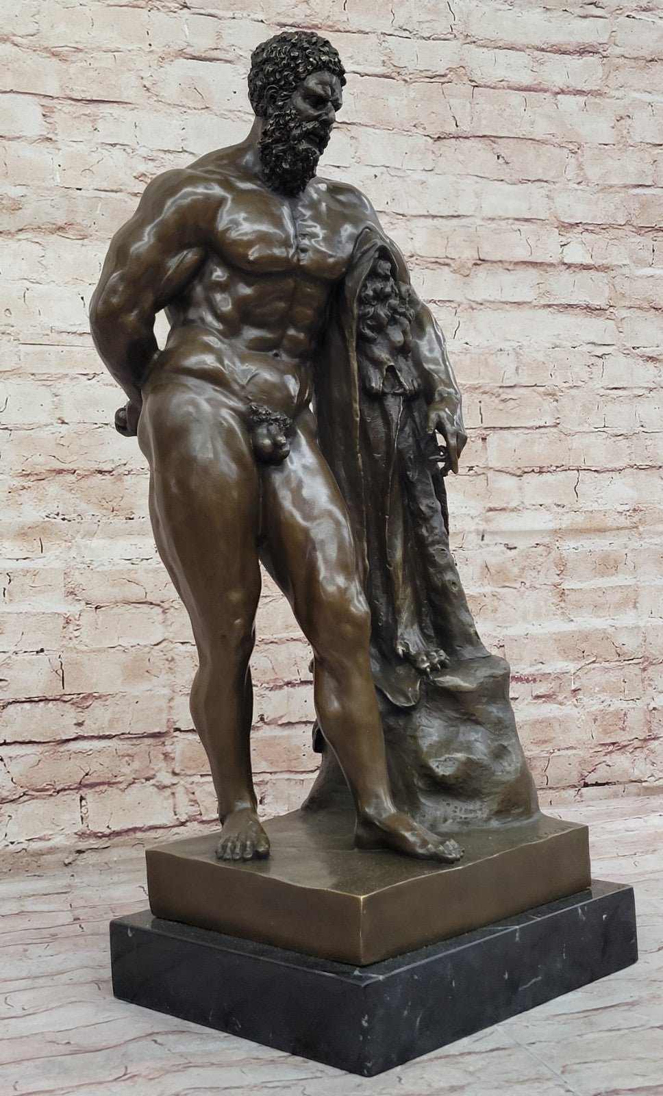 Collector`s Edition: Signed Glycon Hercules - Bronze Sculpture Figurine