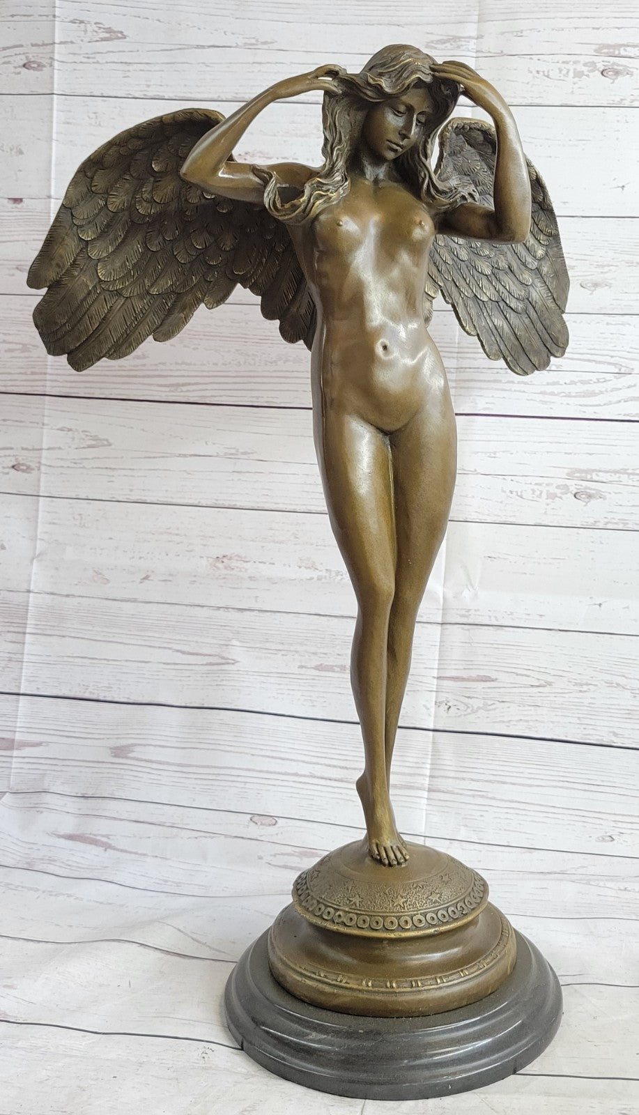Handcrafted bronze sculpture SALE Night Descending Weinman Nude Artwork Sale
