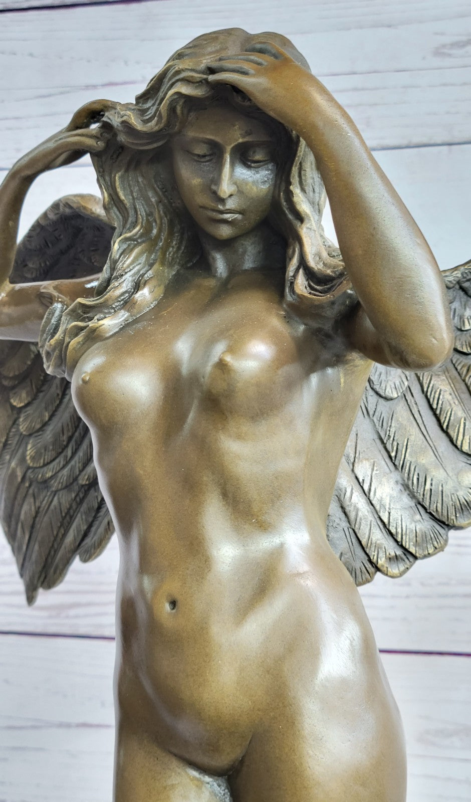 Handcrafted bronze sculpture SALE Night Descending Weinman Nude Artwork Sale