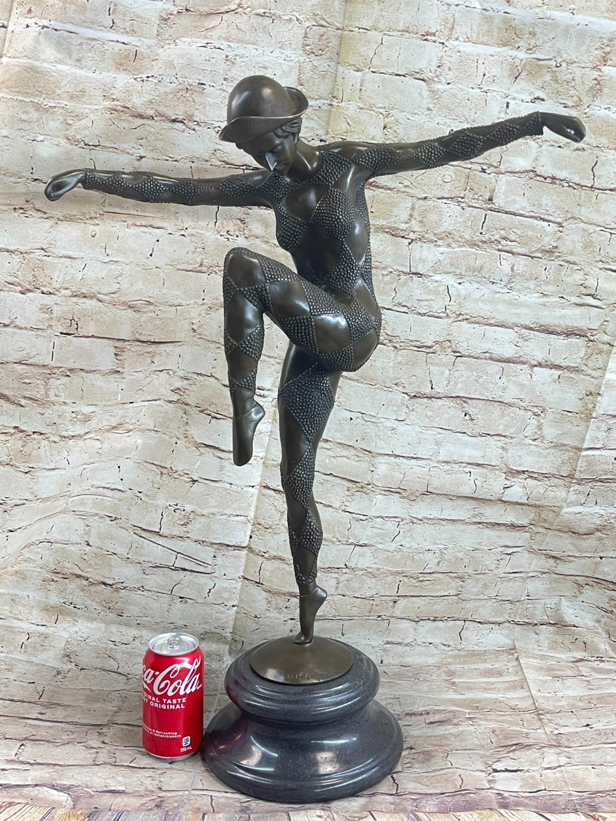 Vintage Signed Exotic Dancer Chiparus Bronze Sculpture Statue Figurine Decor NR