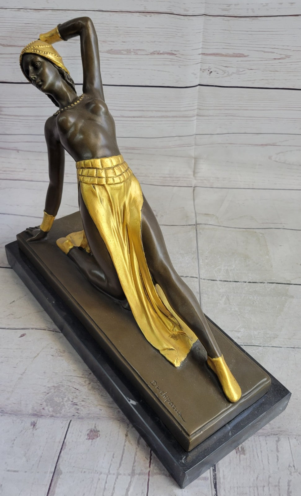 Handcrafted bronze sculpture SALE Deco Art Dancer Exotic Chiparus Signed