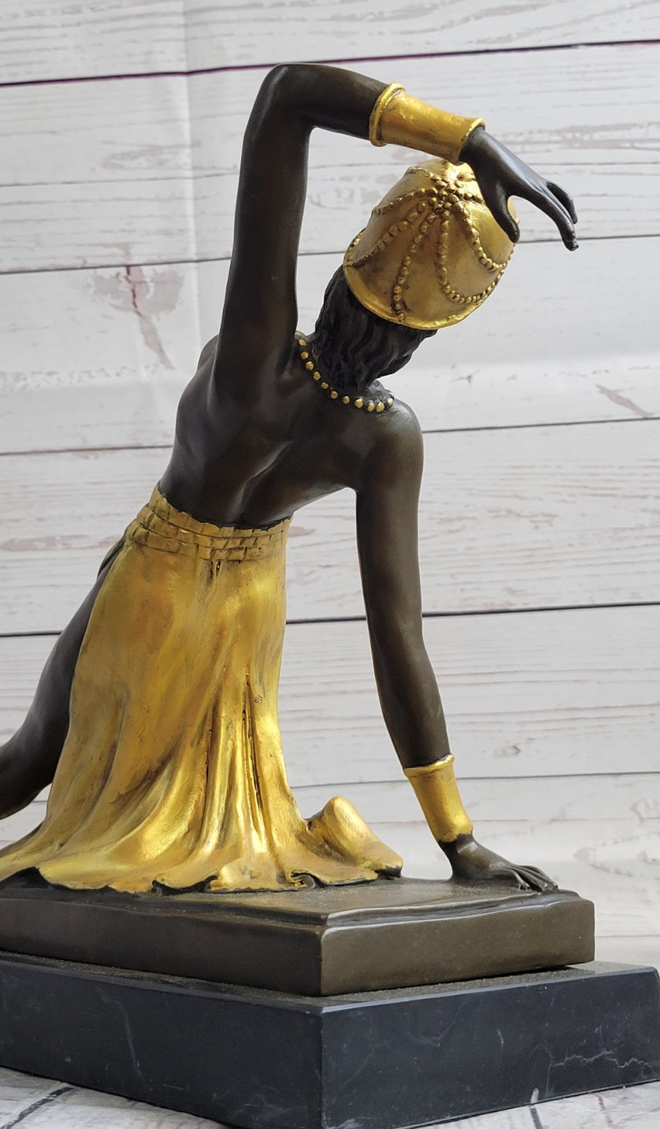 Handcrafted bronze sculpture SALE Deco Art Dancer Exotic Chiparus Signed