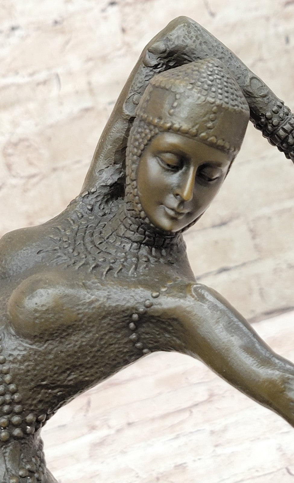 BRONZE ART DECO NOUVEAU SCULPTURE CHIPARUS LARGE MARBLE BASE FIGURINE HOME DECOR