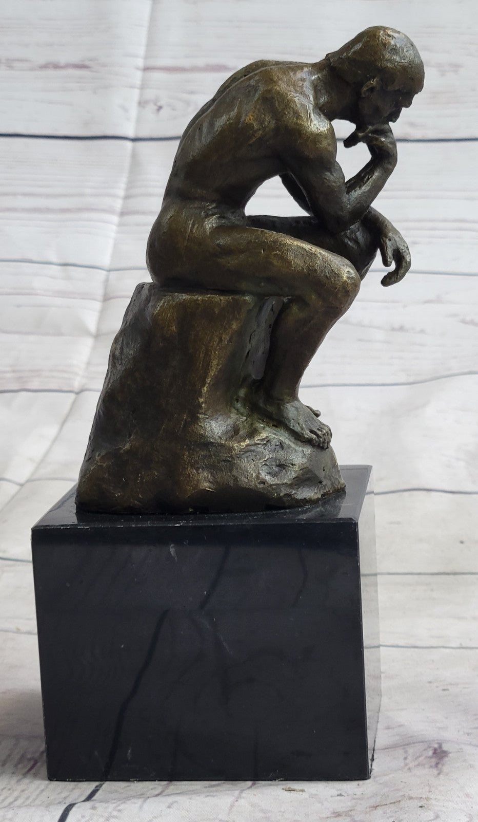 Rodin Rodin`s The Thinker Sensual Male Nude Bronze Marble Statue Sculpture Art