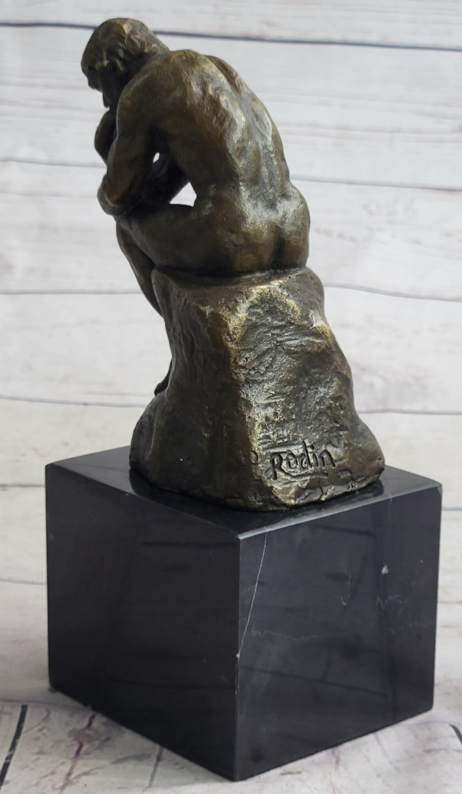 Rodin Rodin`s The Thinker Sensual Male Nude Bronze Marble Statue Sculpture Art