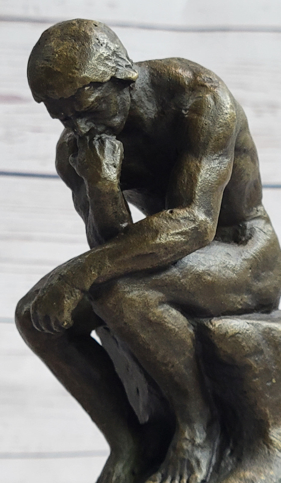 Rodin Rodin`s The Thinker Sensual Male Nude Bronze Marble Statue Sculpture Art