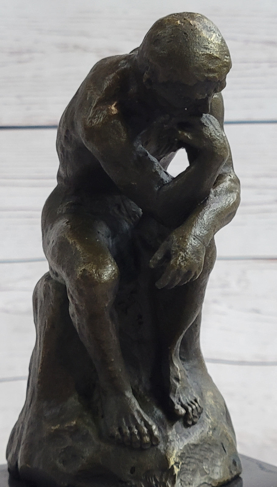 Rodin Rodin`s The Thinker Sensual Male Nude Bronze Marble Statue Sculpture Art