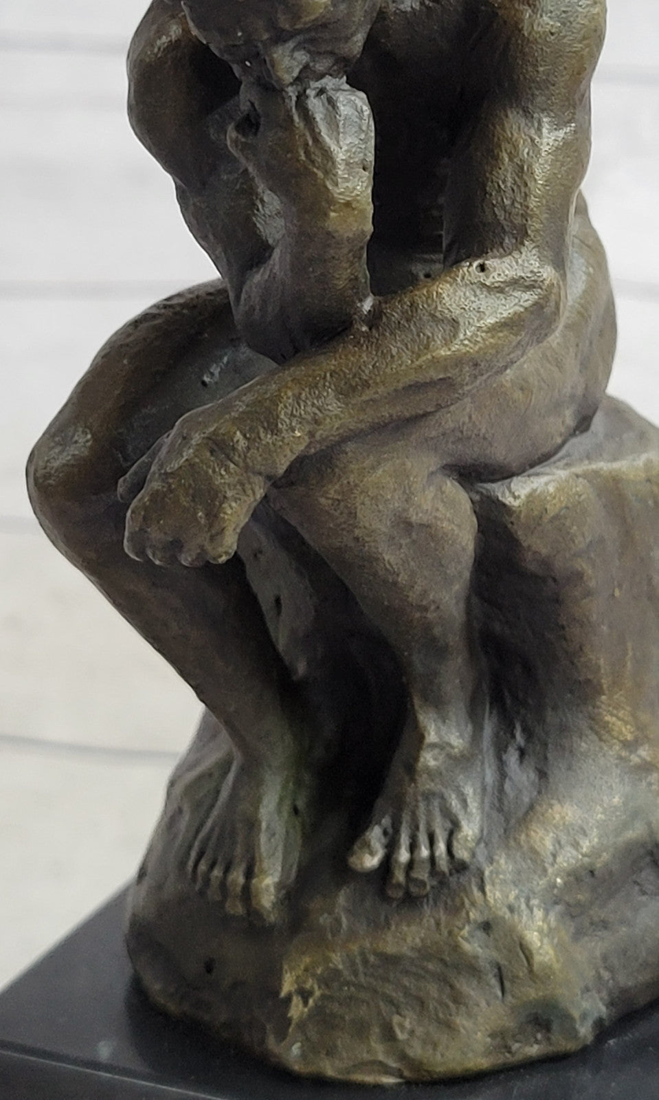 Rodin Rodin`s The Thinker Sensual Male Nude Bronze Marble Statue Sculpture Art