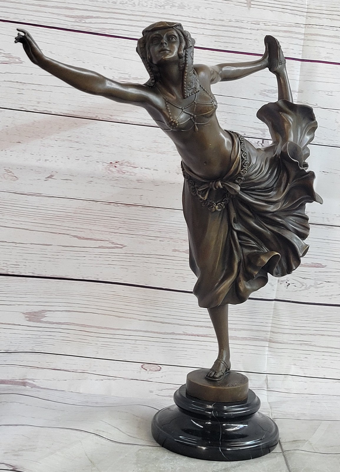 Bronze Sculpture Gypsy Nude Dancer European Made by Lost Wax Method Statue