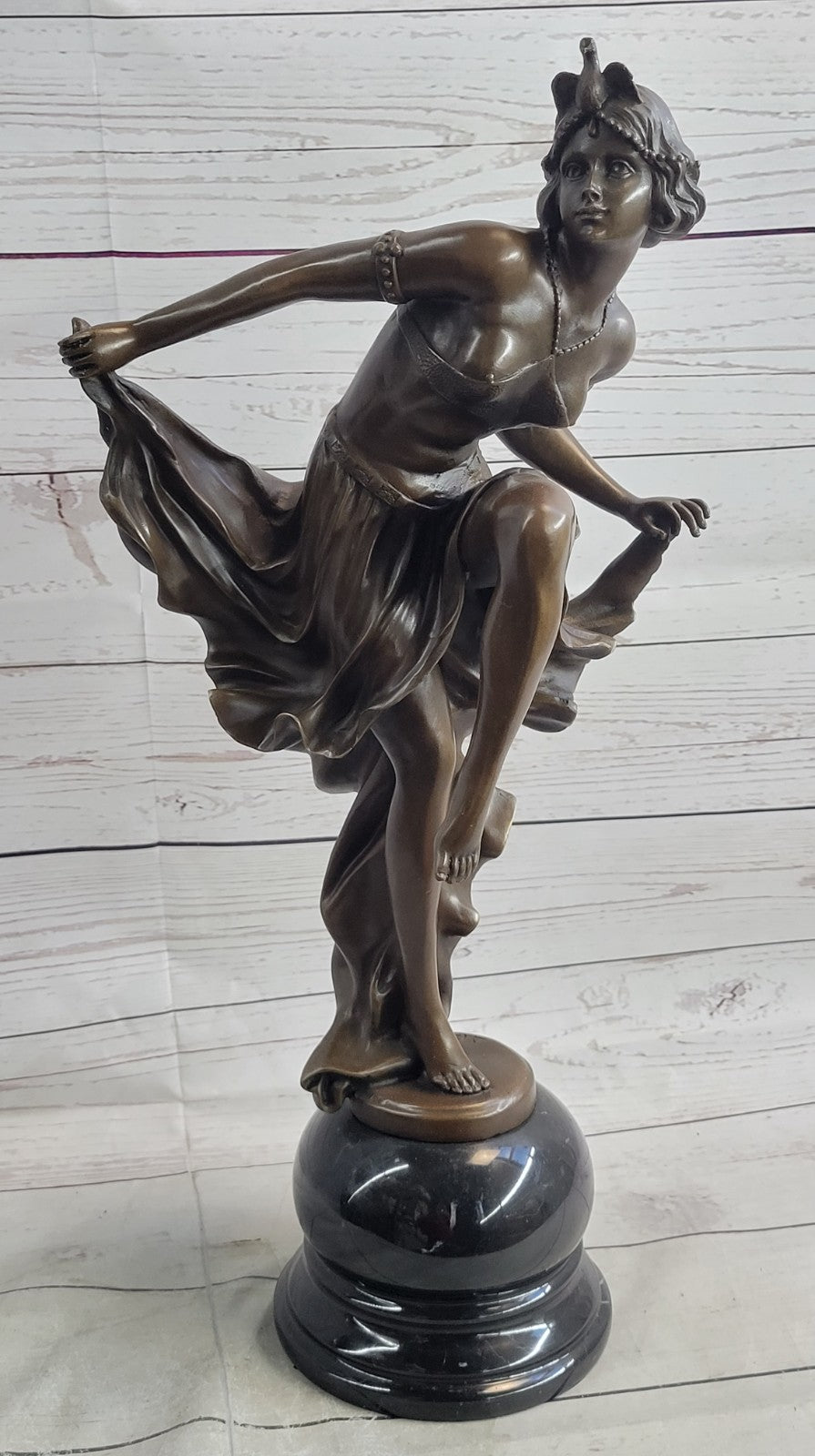 Sign bronze art deco statue , belly dancer sculpture Home Office Decoration