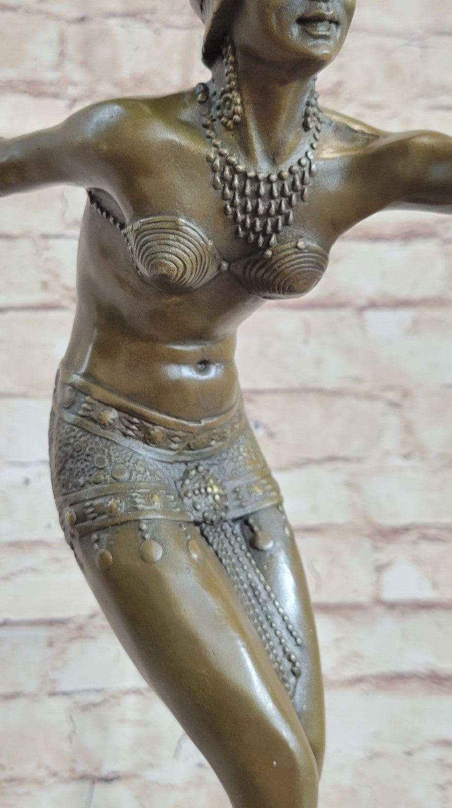 Signed Chiparus Elegant Dancer in Real Bronze Art Deco Bronze Sculpture Hot Cast