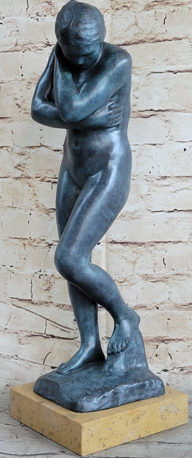 EVE by RODIN" from GATES OF HELL STATUE SCULPTURE 100% Pure BRONZE New ADAM AR