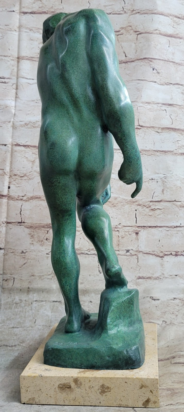 A Cast Bronze Sculpture, Adam, By Auguste Rodin Special Patina 18" Tall Decor