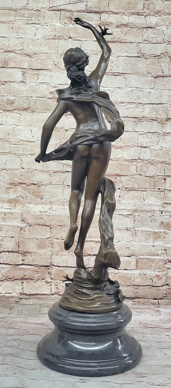 Handcrafted Excellence: A. Moreau Sculpture - Bronze Nude Lady with Bird, Art Deco