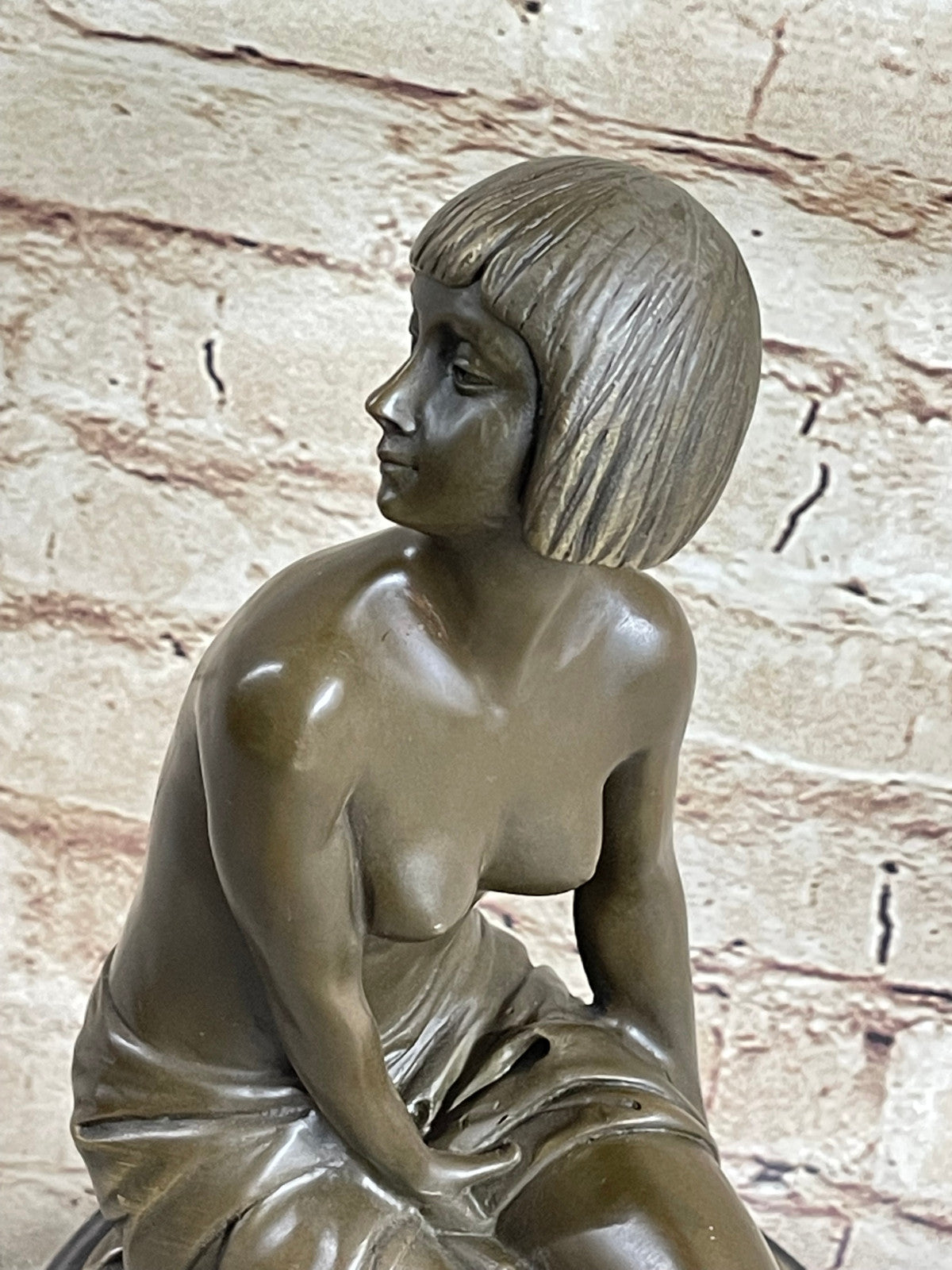 100% Solid Bronze Gorgeous Woman Museum Quality Classic Artwork Sculpture