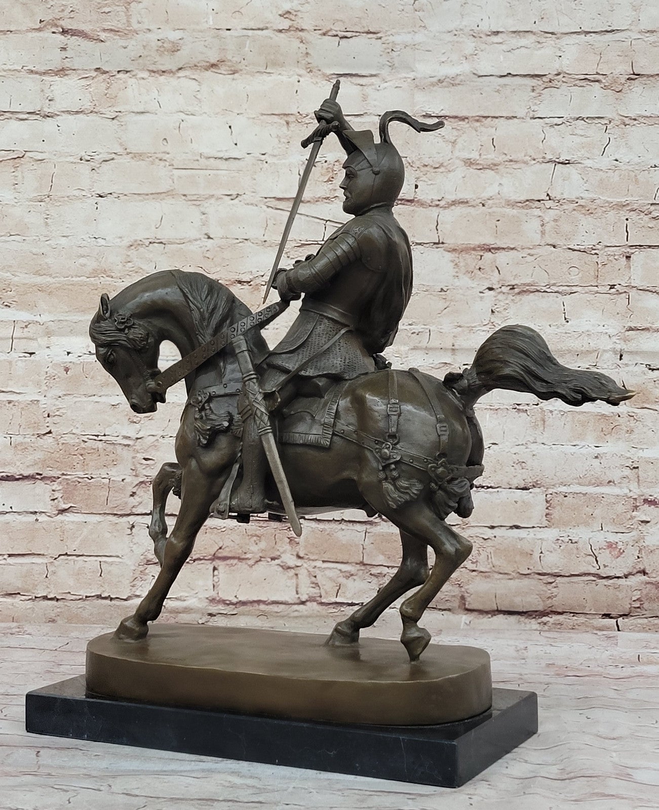 Noble Heritage: Marochetti`s Duke of Savoy - Bronze Knight on Horse Figurine