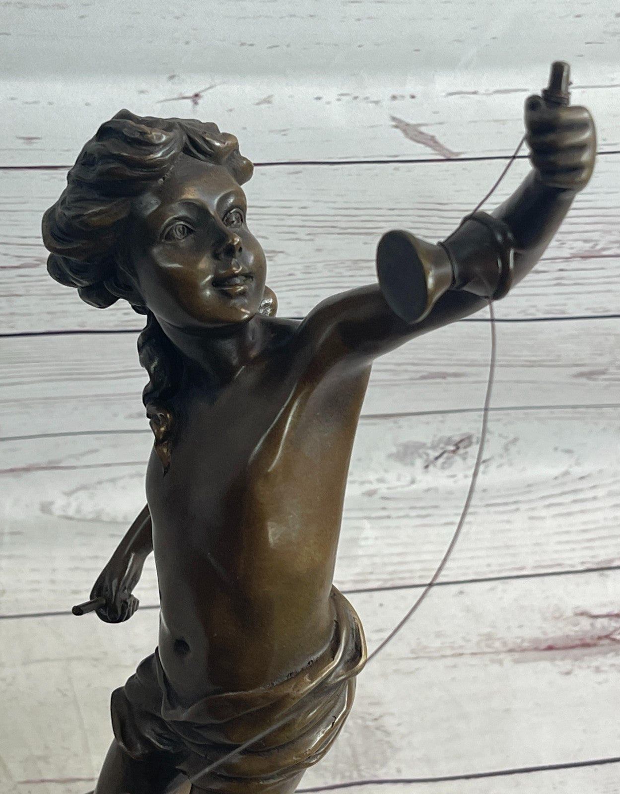 Goldscheider France: Classic Bronze Boy Statue Playing with Yoyo Deal