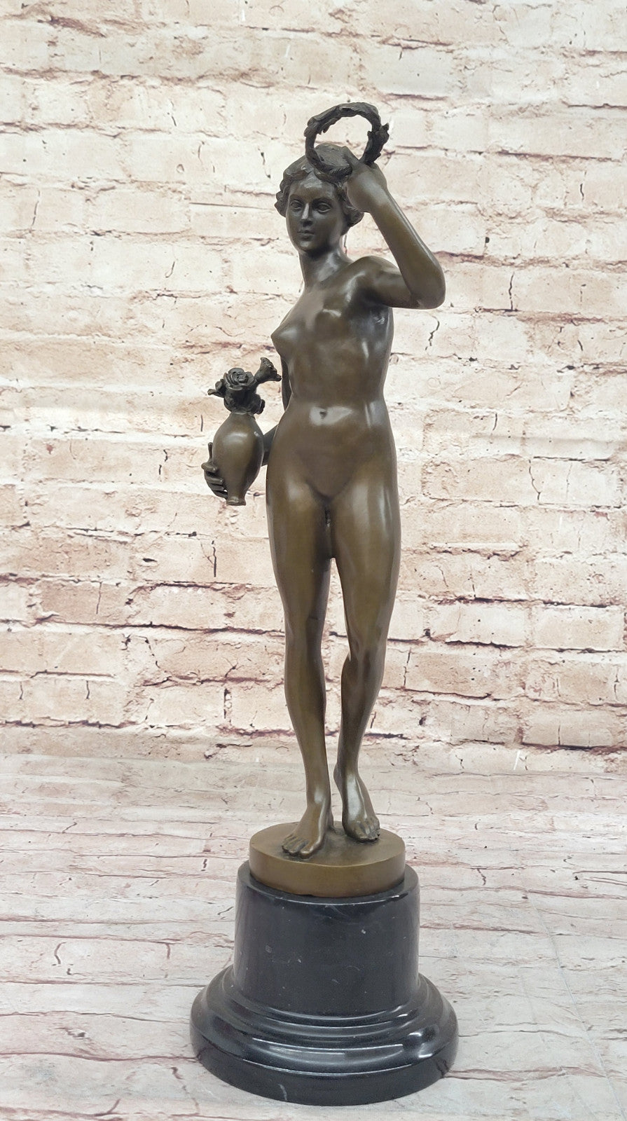 Home Office Decor: Genuine Bronze Naked Lady Statue by Adriaen de Vries