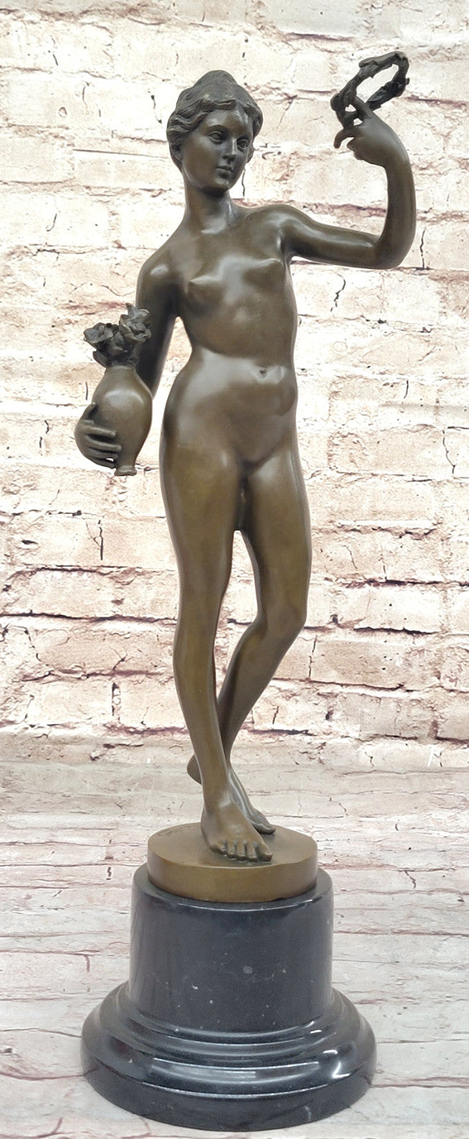 Home Office Decor: Genuine Bronze Naked Lady Statue by Adriaen de Vries