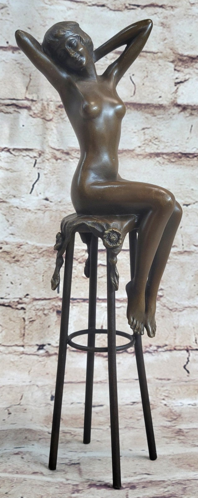 Art Deco/Nouveau Hot Cast Naked Lady Bronze Masterpiece Home Office Decor Figure