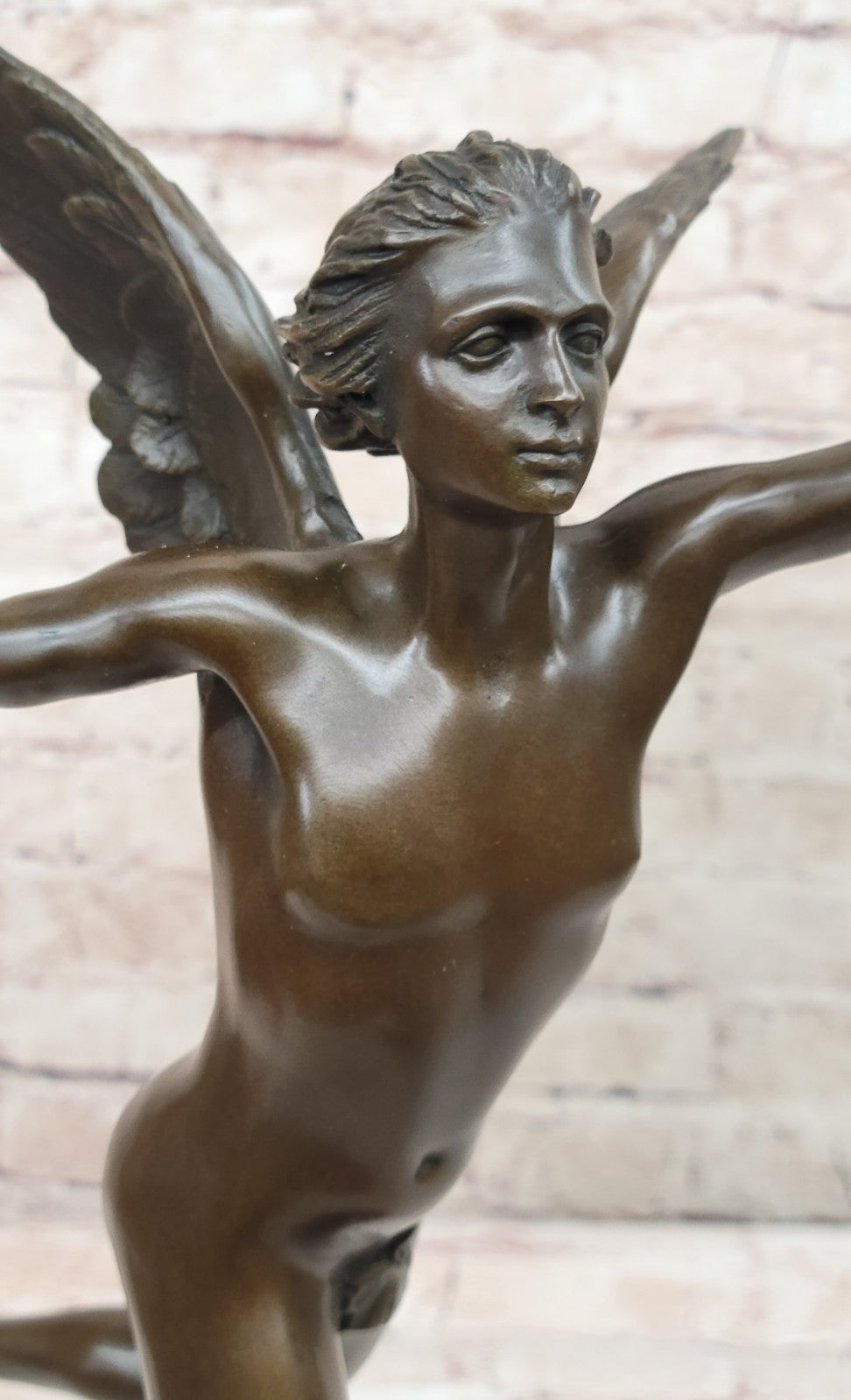 Butterfly Angel Nymph Fairy Fantasy Art 17" Elegant Bronze Marble Statue Gift