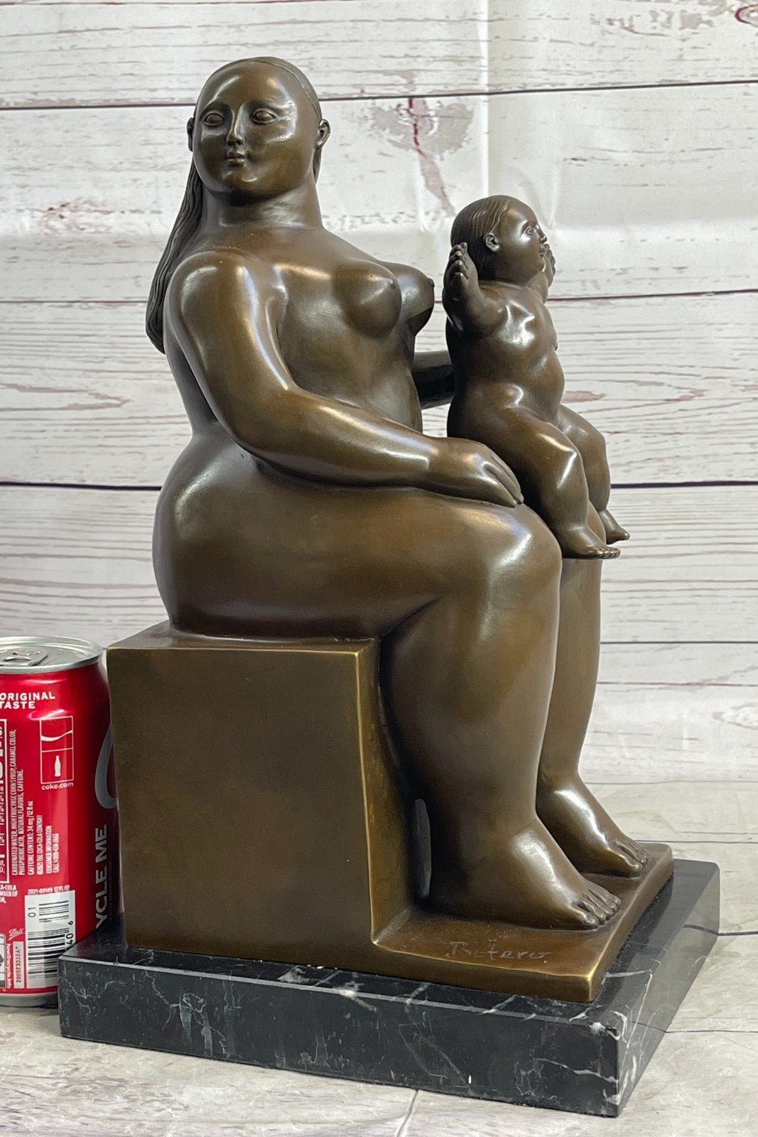 FERNANDO BOTERO "Mother and Child" ART BRONZE SCULPTURE SIGNED, Collector Sale