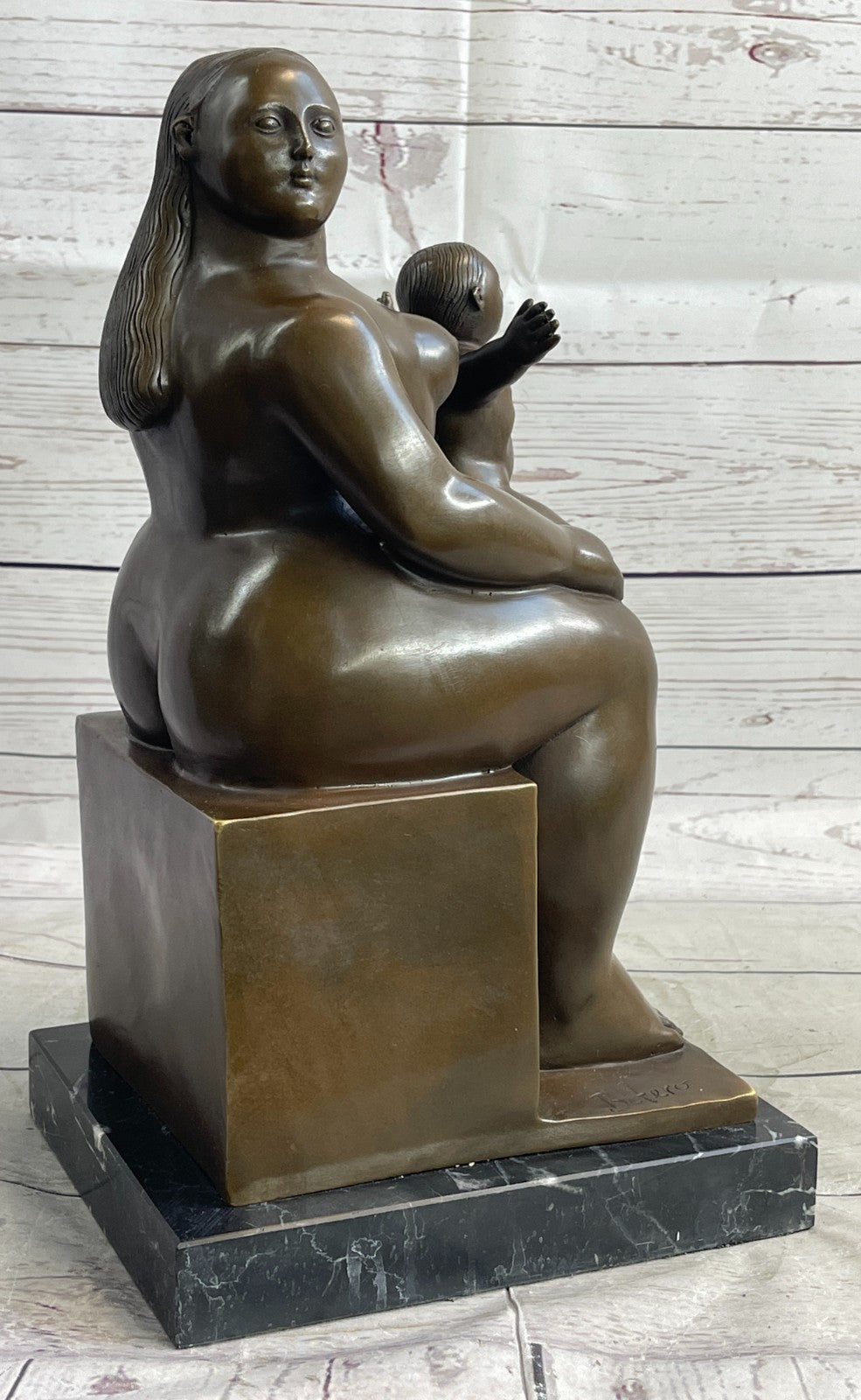 FERNANDO BOTERO "Mother and Child" ART BRONZE SCULPTURE SIGNED, Collector Sale