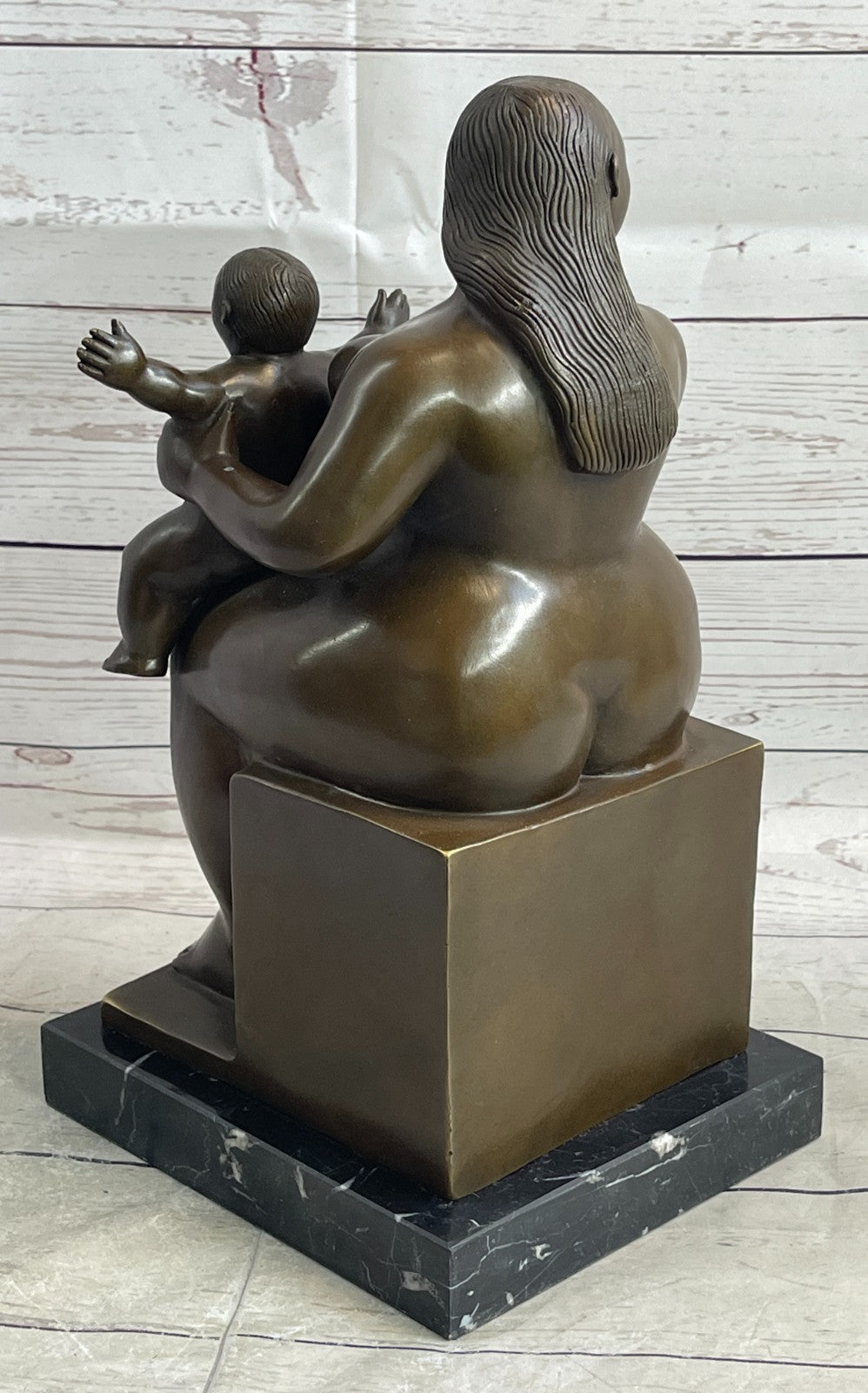 FERNANDO BOTERO "Mother and Child" ART BRONZE SCULPTURE SIGNED, Collector Sale