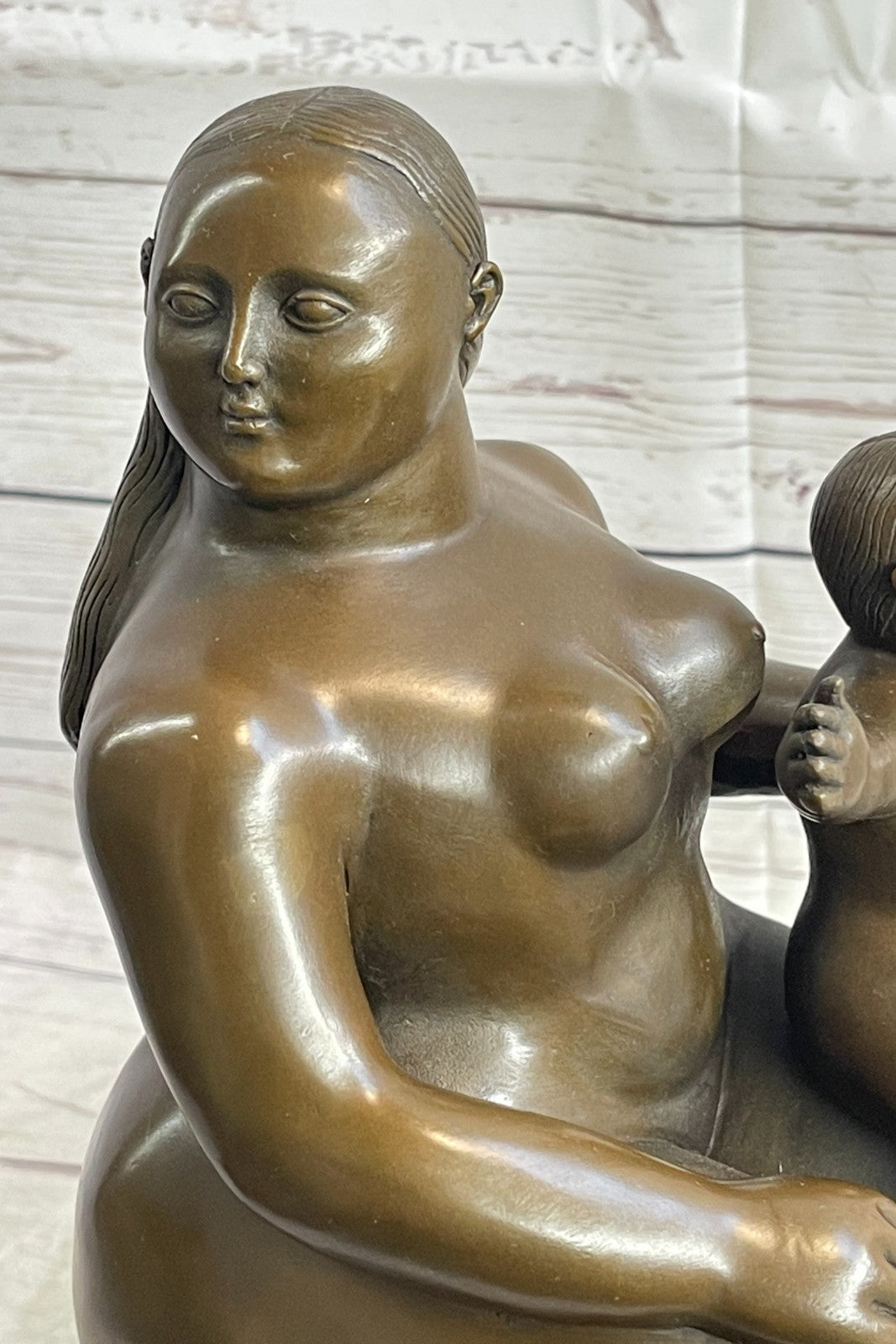 FERNANDO BOTERO "Mother and Child" ART BRONZE SCULPTURE SIGNED, Collector Sale