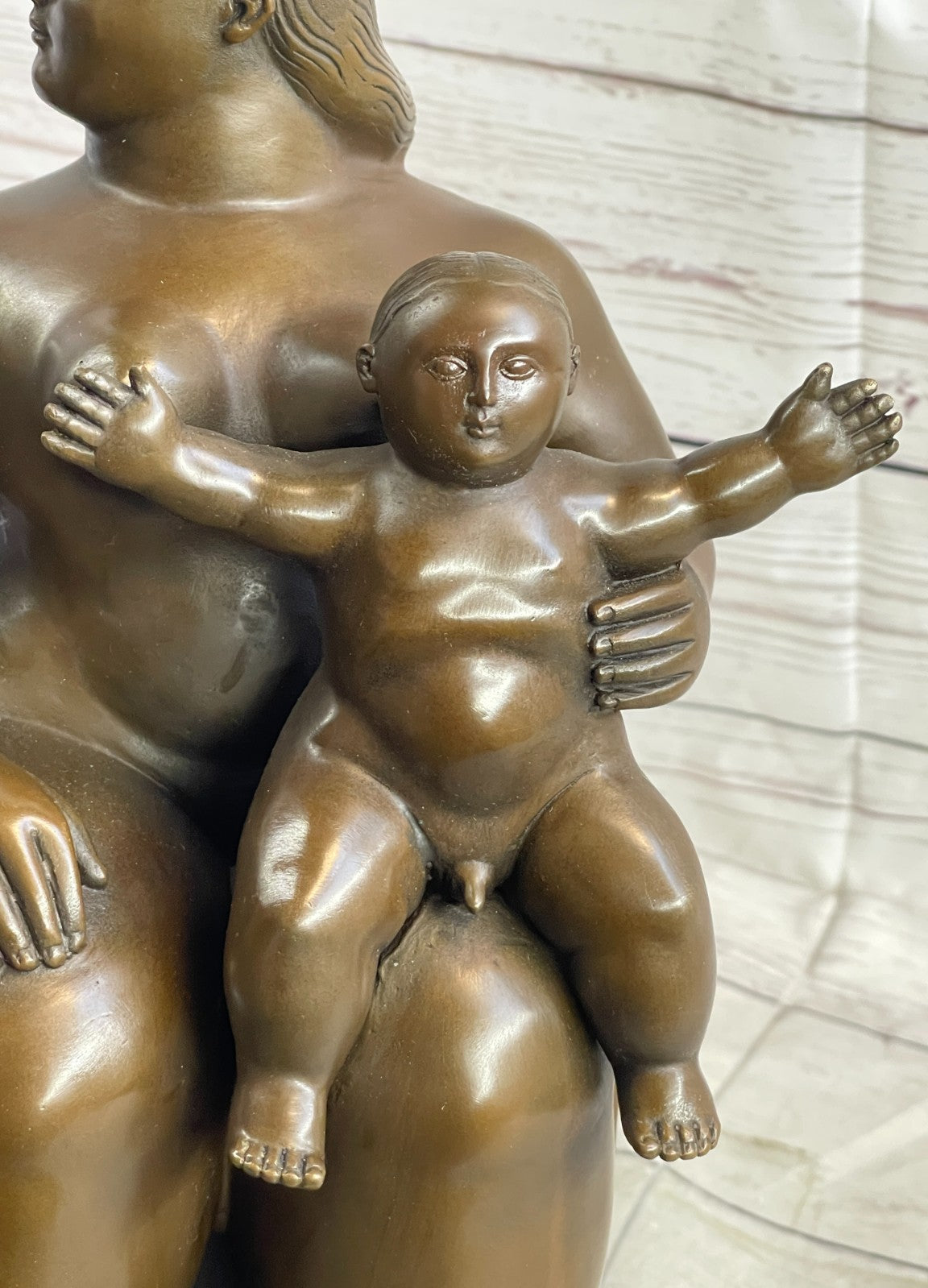 FERNANDO BOTERO "Mother and Child" ART BRONZE SCULPTURE SIGNED, Collector Sale
