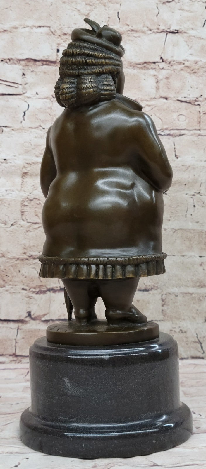Fernando Botero bronze sculpture of English Lady finished in dark brown patina