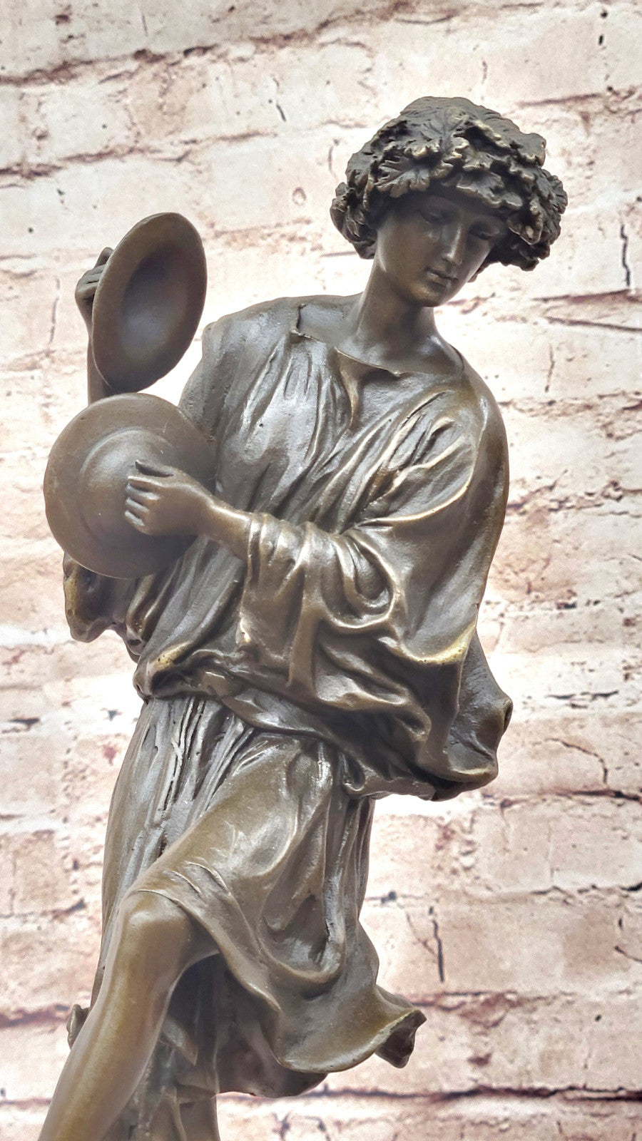 Collector`s Delight: Milo`s Bronze Sculpture - Young Girl with Cymbals Figurine