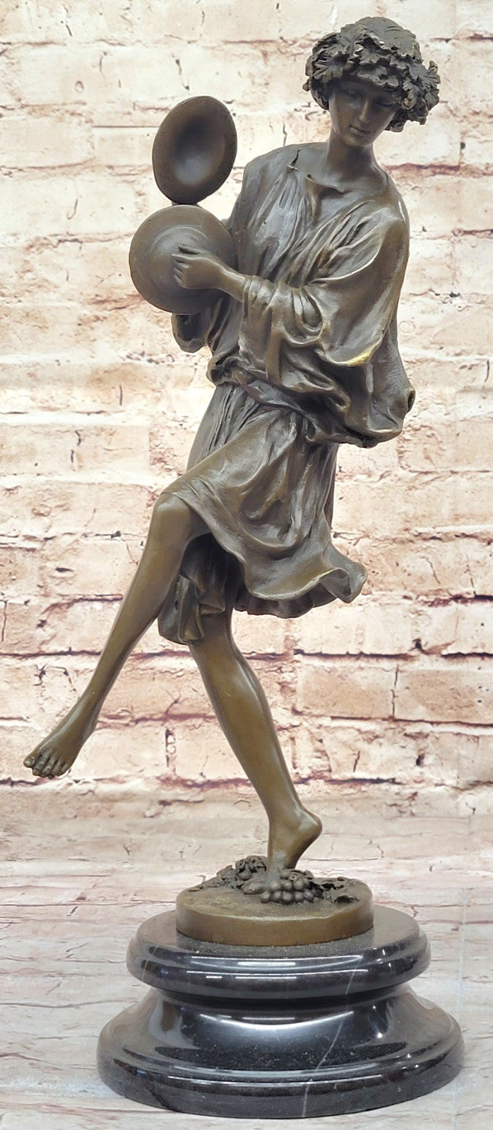 Collector`s Delight: Milo`s Bronze Sculpture - Young Girl with Cymbals Figurine