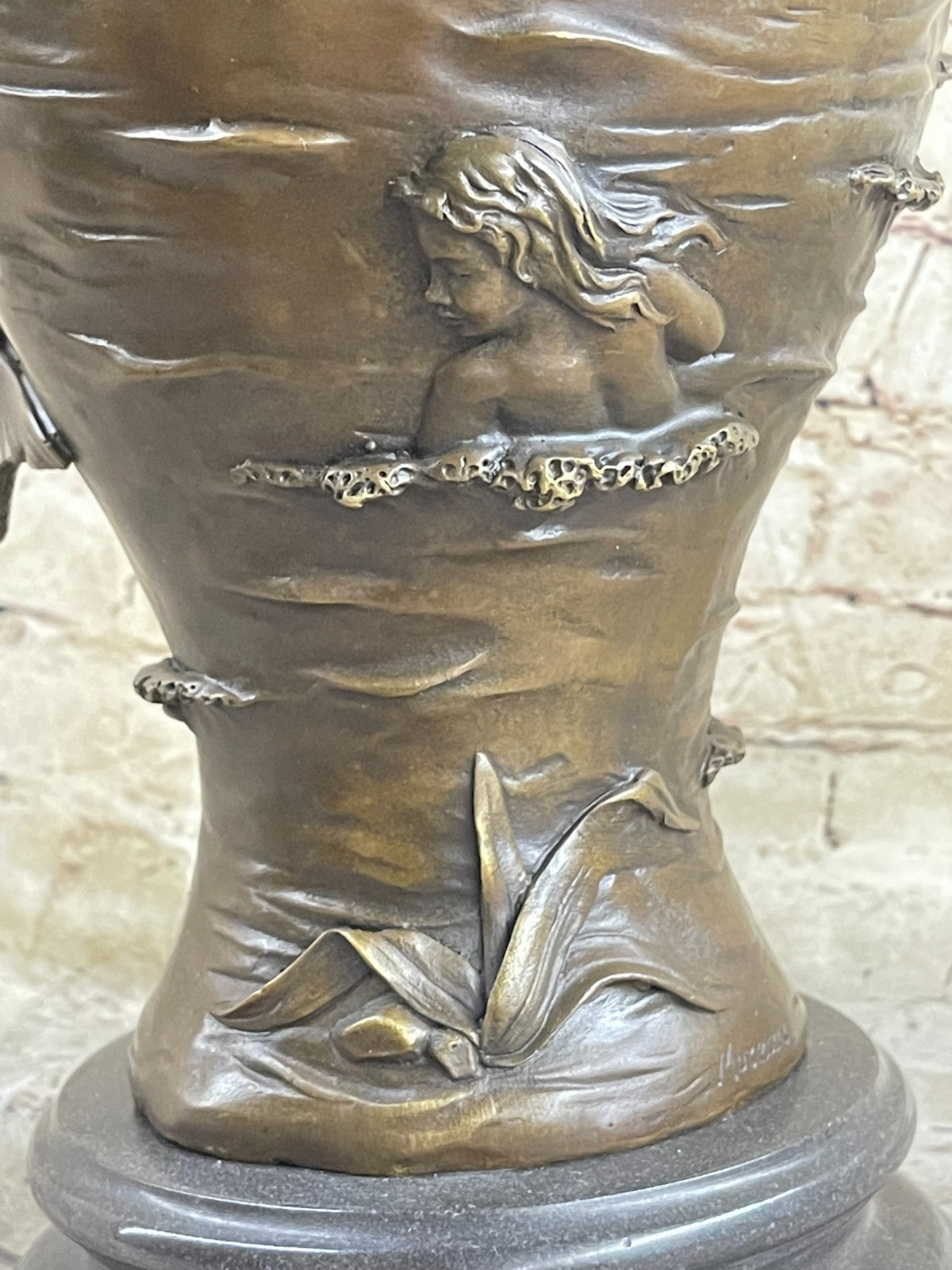 Beautiful Mermaid Mermaids Flower Vase Bronze Sculpture Home Decor Mythical