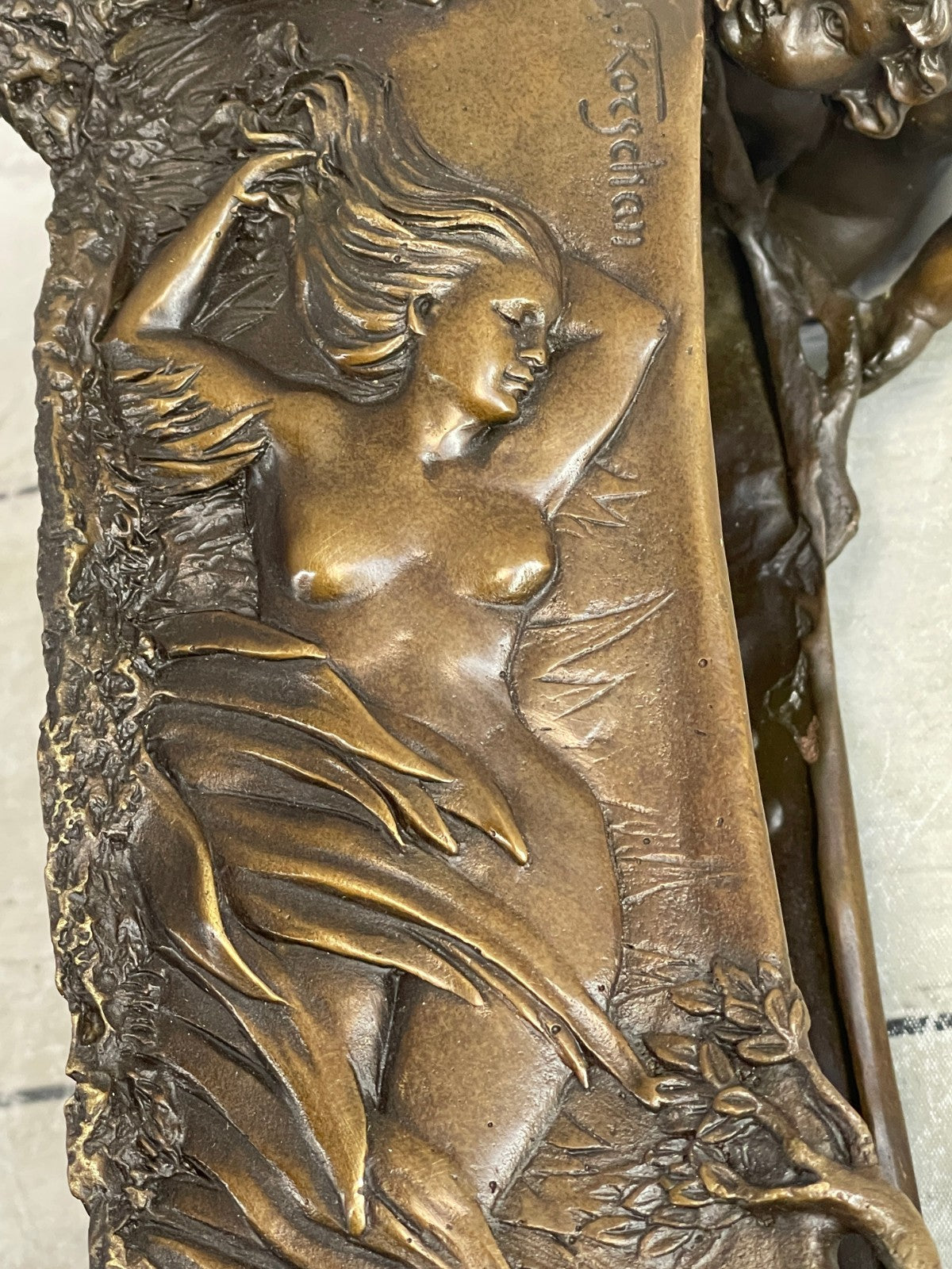 Original Milo Solid Bronze Planter Roman Decor Bronze Sculpture Statue Art Deco
