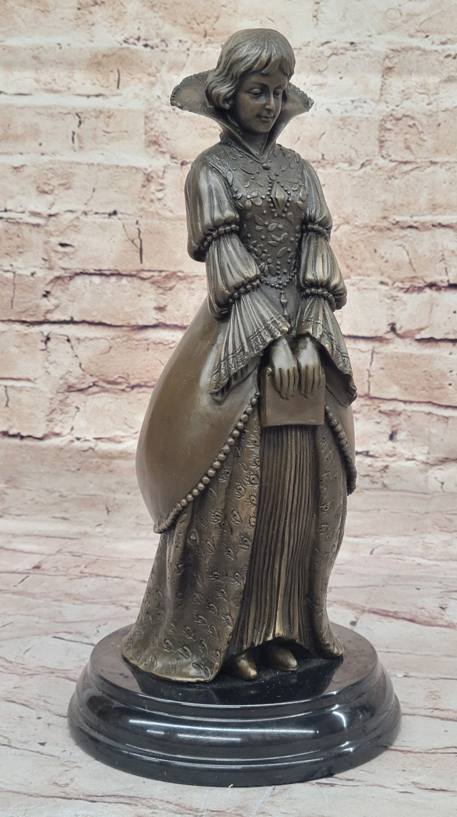 Joan of Arc Art Deco Bronze Marble Sculpture, Chiparus Catholic Statue
