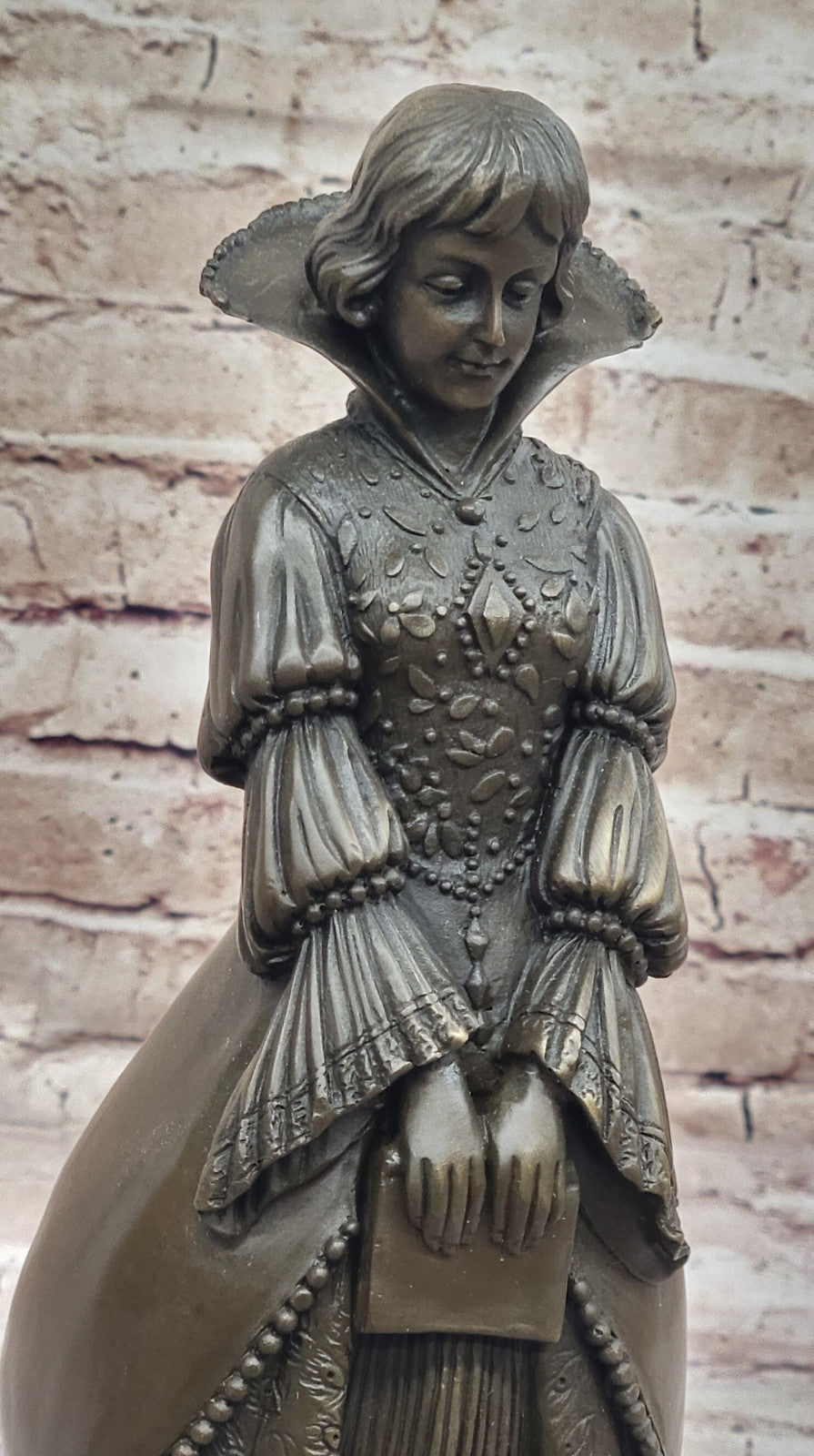 Joan of Arc Art Deco Bronze Marble Sculpture, Chiparus Catholic Statue