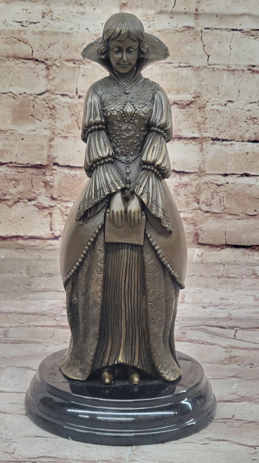 Joan of Arc Art Deco Bronze Marble Sculpture, Chiparus Catholic Statue