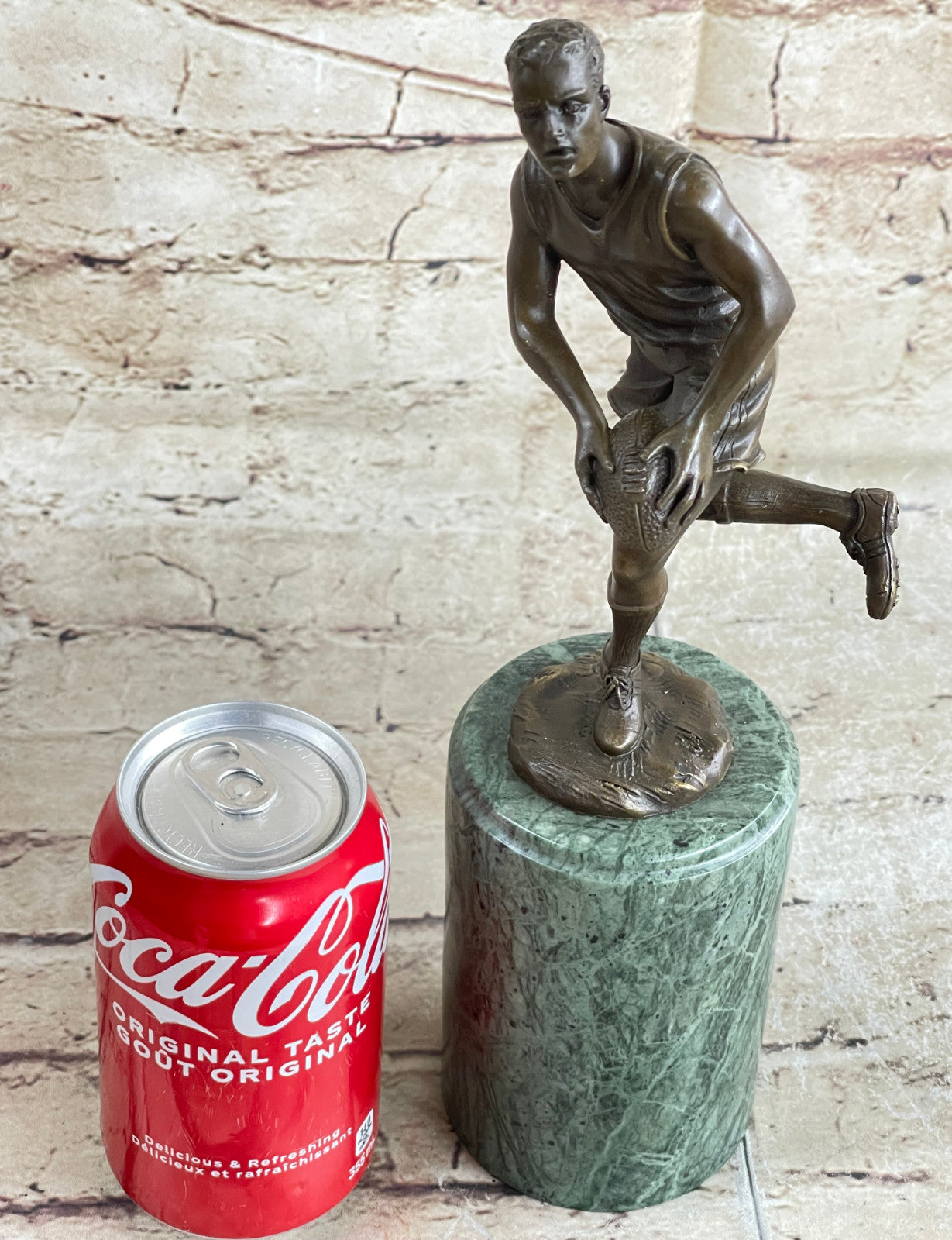 Handcrafted bronze sculpture SALE Trophy Player Football Rugby League Union