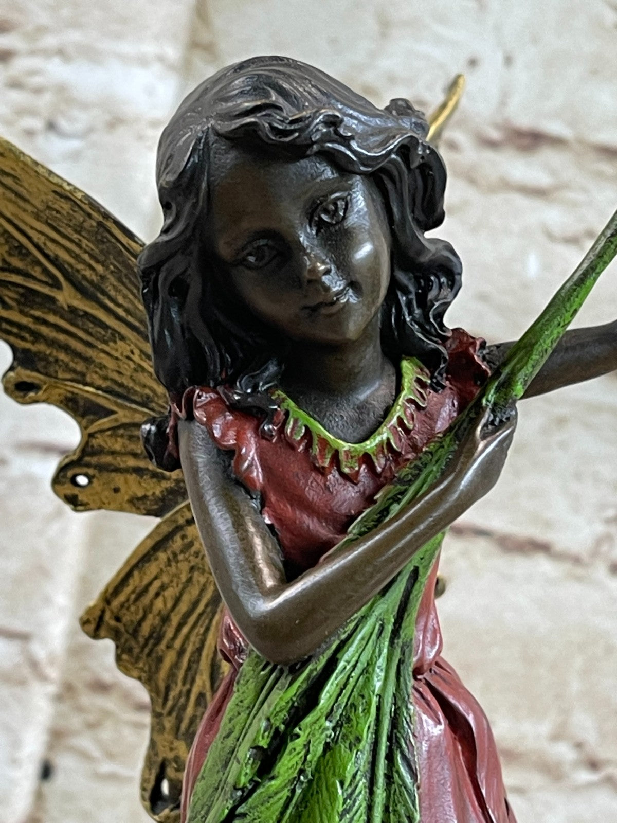 Tall Fairy Angel Multi Color Patina Bronze Sculpture Hot Cast Mythical Figurine