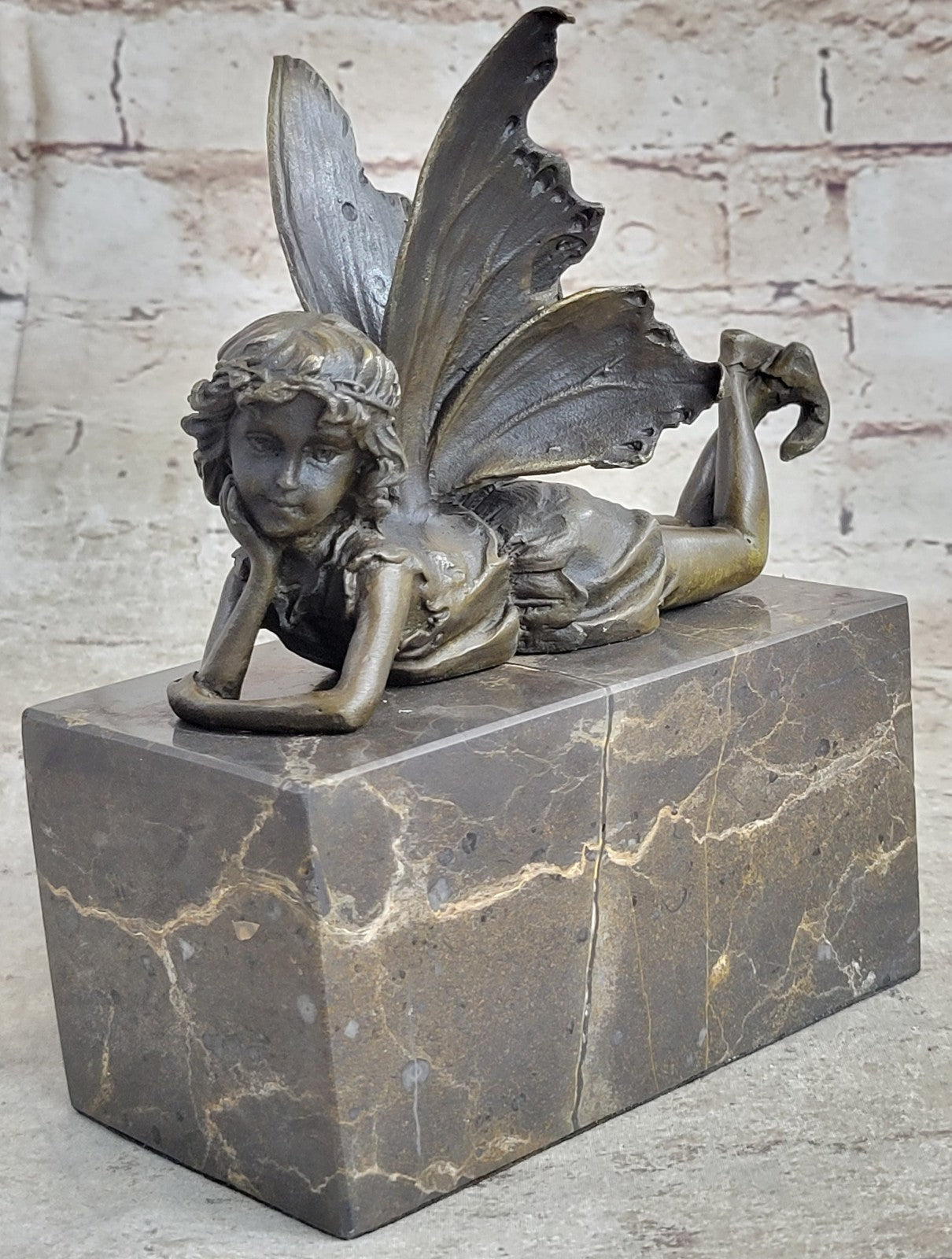 Vintage Bronze Garden Fairy Fantasy Mythical Meta Statue Figure Figurine Sale
