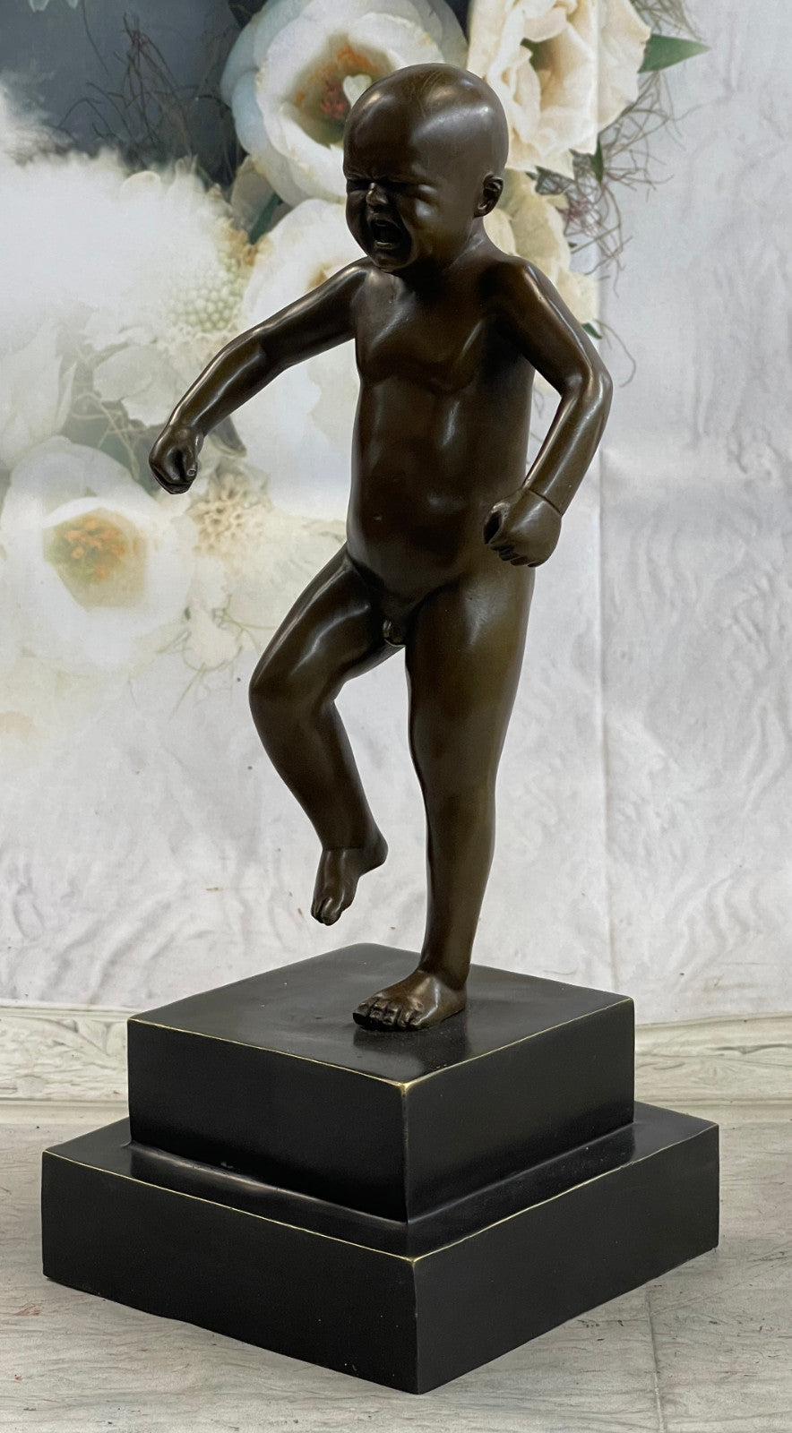 Hot Cast Baby Crying by Miguel Lopez Known As Milo Bronze sculpture Statue