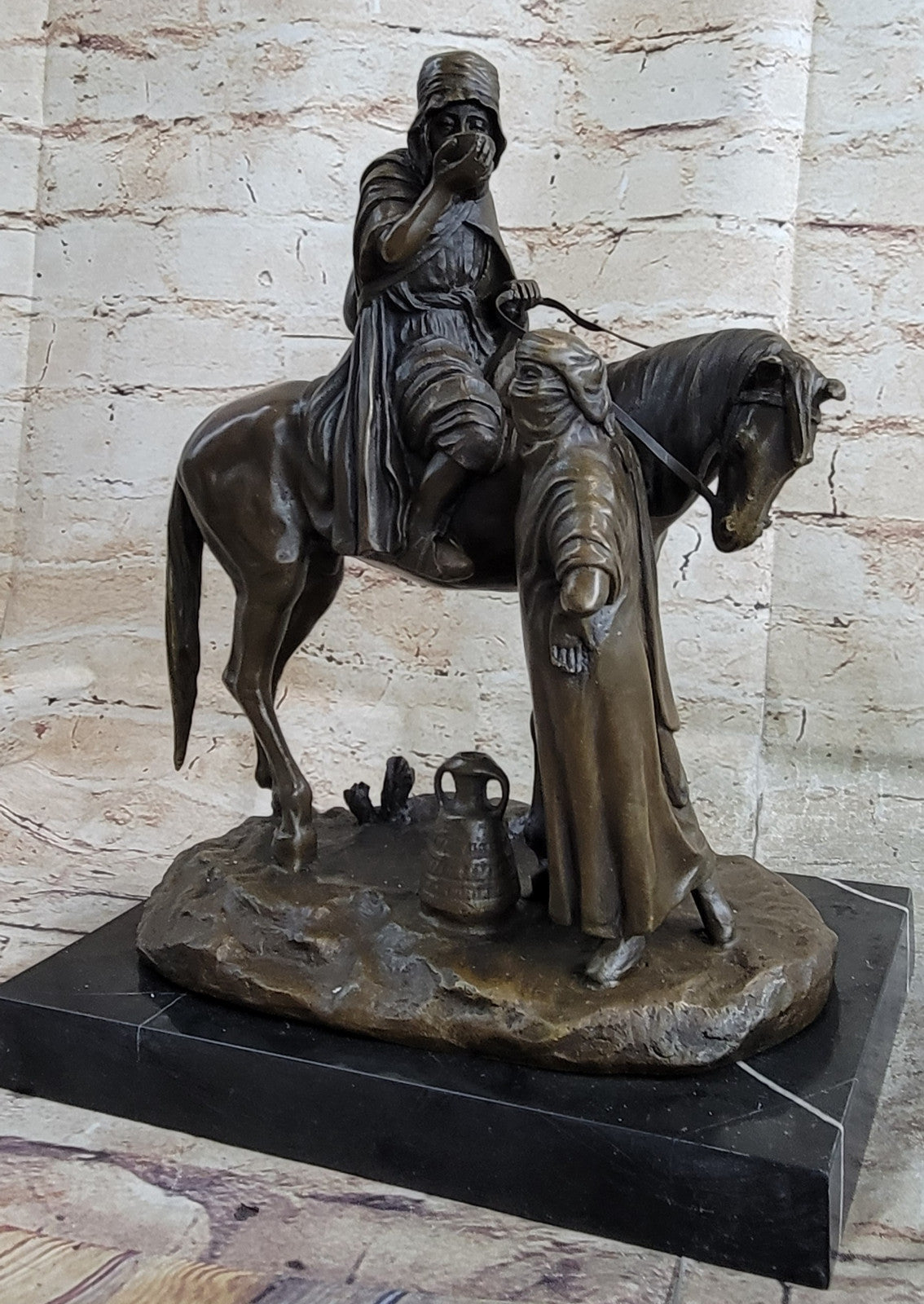 Vienna Bronze Arab Hunter with his Wife Bronze Sculpture Museum Quality Figurine