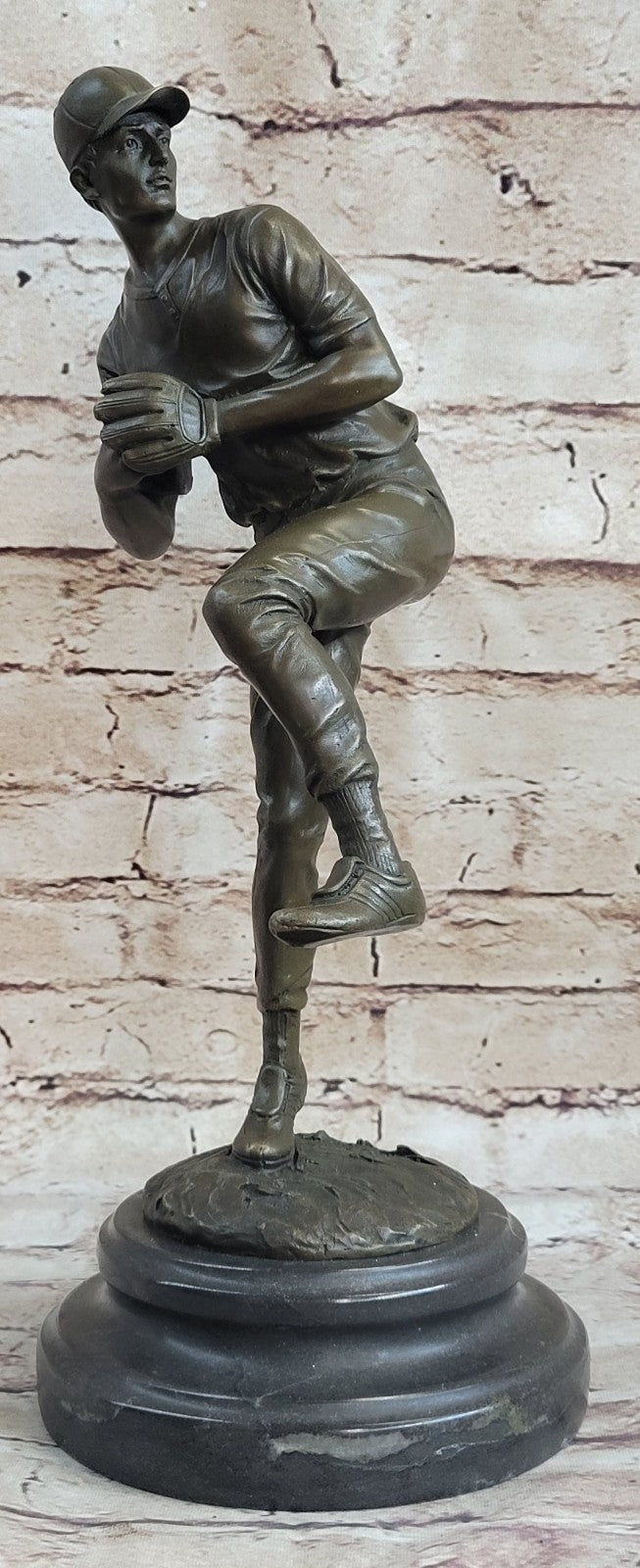 Baseball Lover Pitcher Major League Trophy Bronze Sculpture Statue Figurine