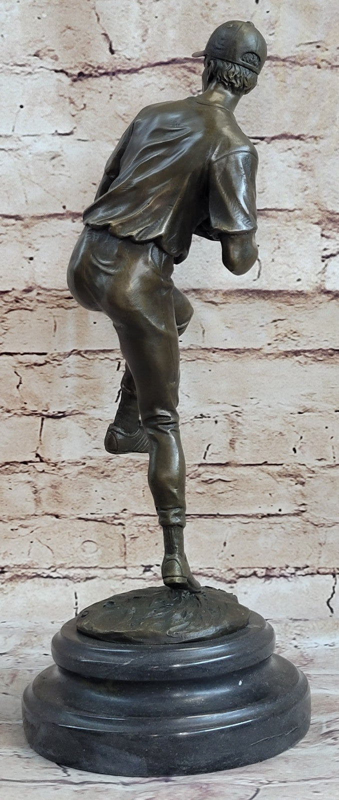 Baseball Lover Pitcher Major League Trophy Bronze Sculpture Statue Figurine
