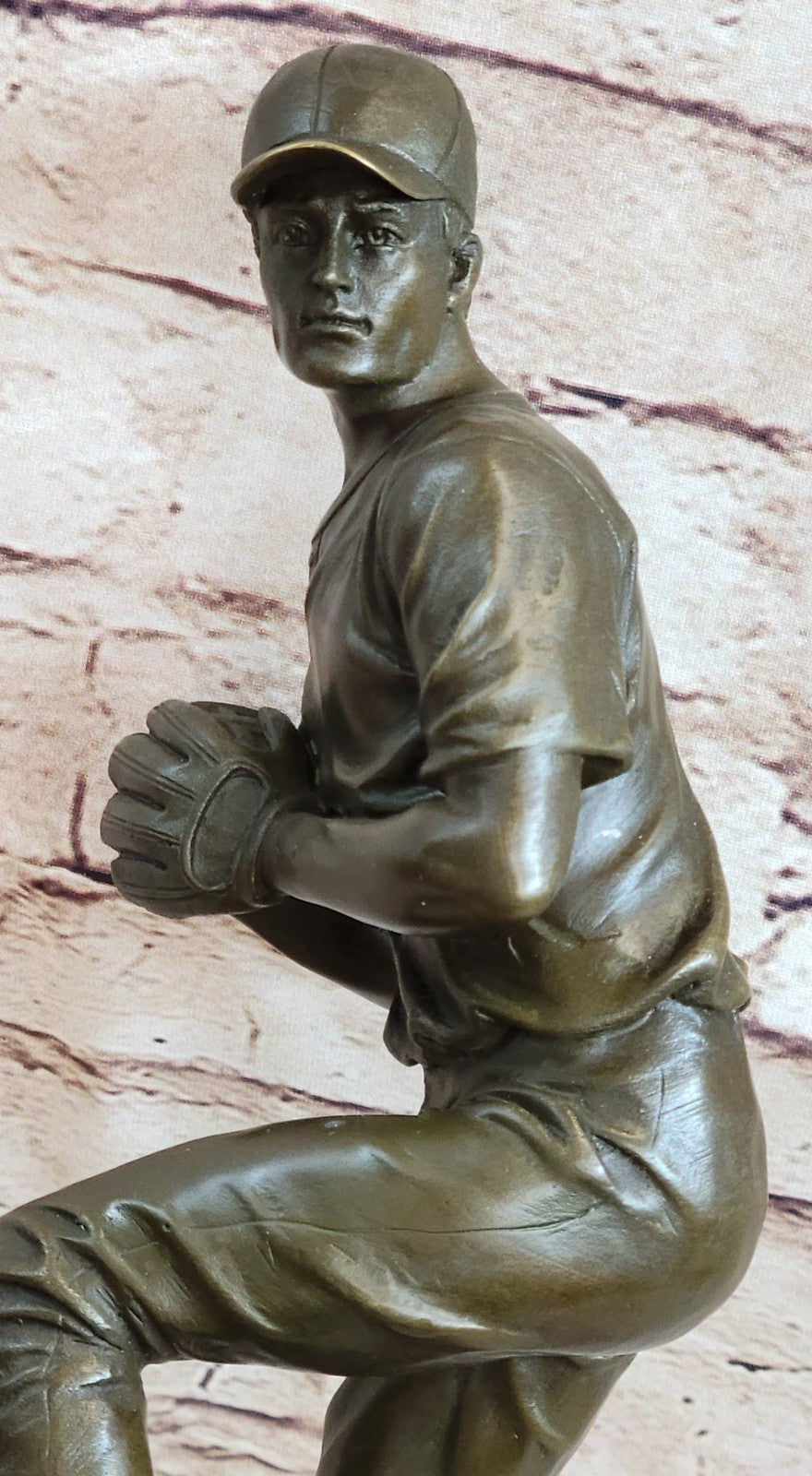Baseball Lover Pitcher Major League Trophy Bronze Sculpture Statue Figurine