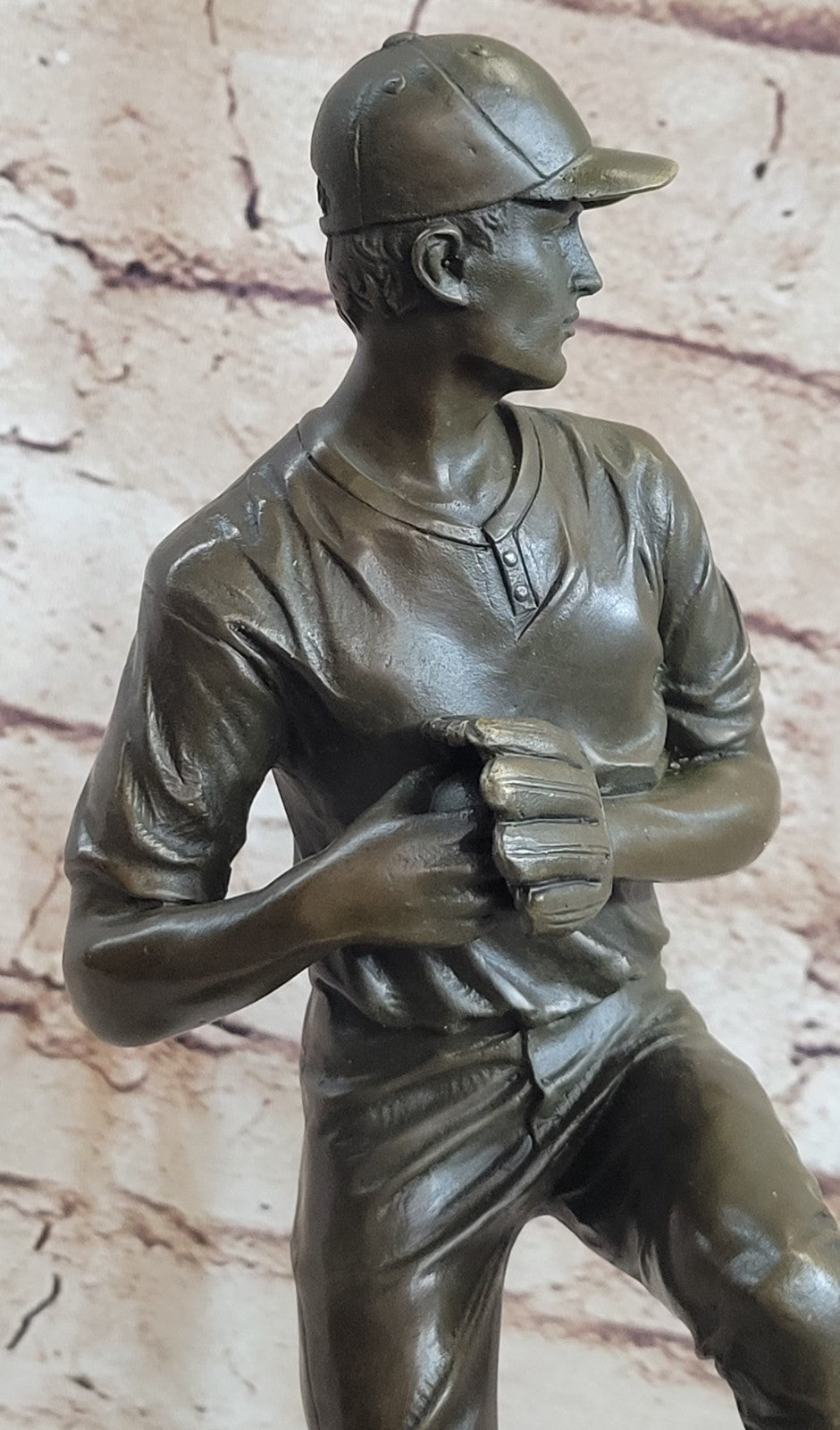 Baseball Lover Pitcher Major League Trophy Bronze Sculpture Statue Figurine