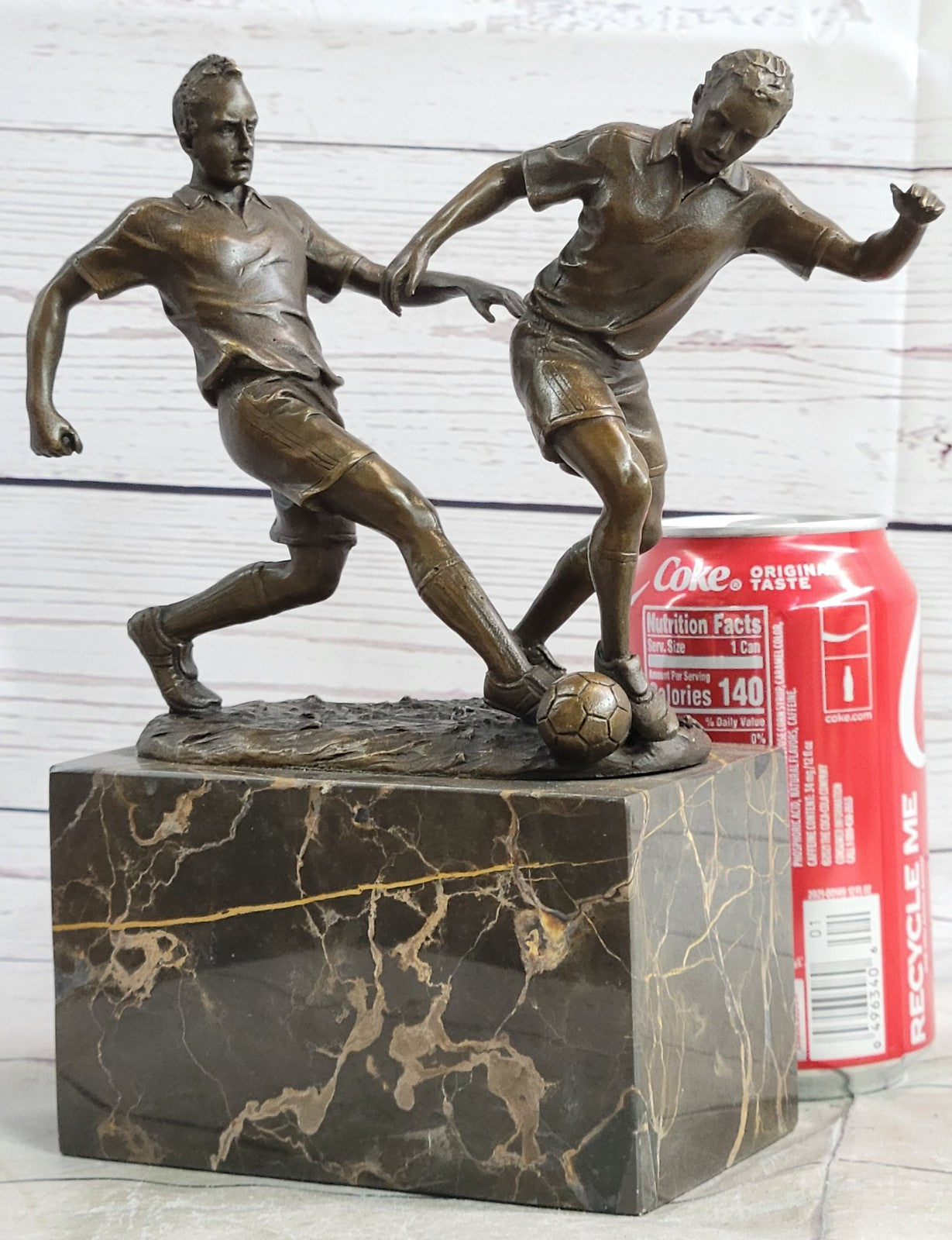 Handcrafted bronze sculpture SALE Player Soccer Two Deco Art Original Artwork