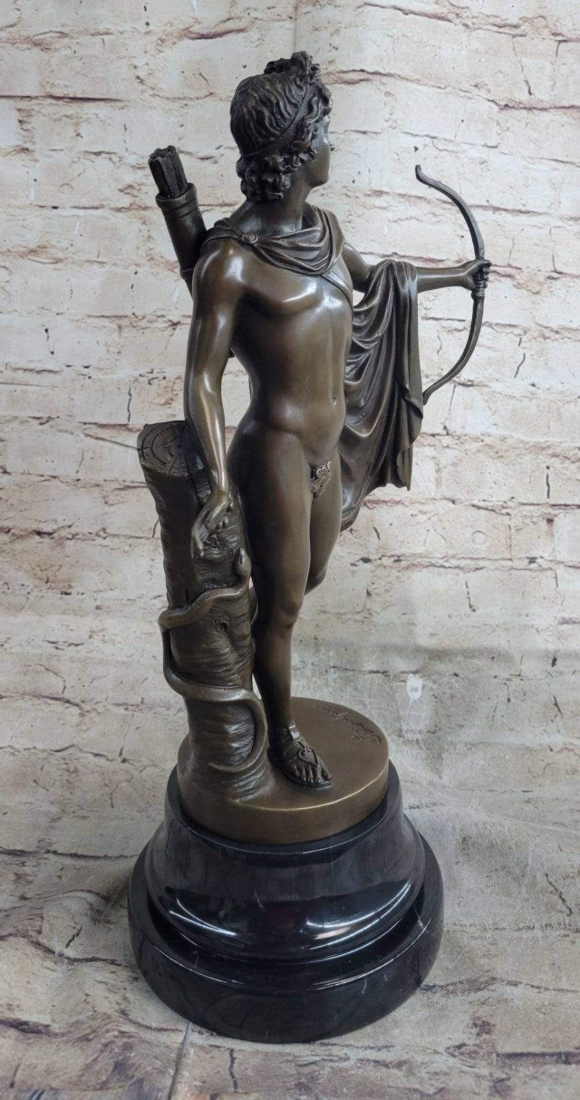 Vintage Bronze Bust Greek God Apollo Heavy Beautiful Statue Classic Artwork